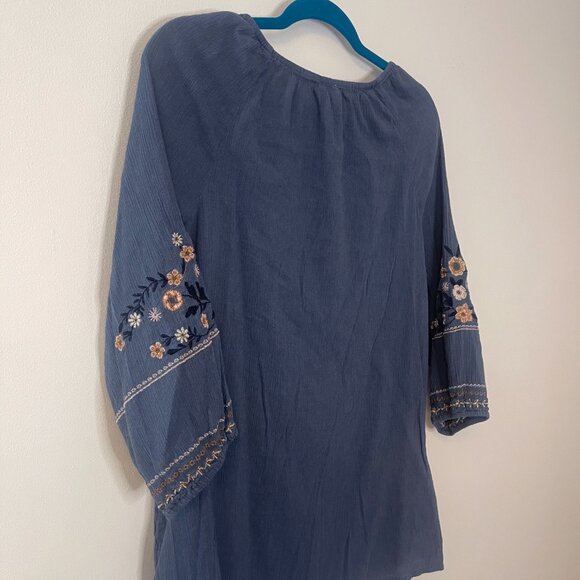 J. Jill Wildflower Embroidered 3/4 Sleeves Oversized Top Size S - Picture 7 of 8